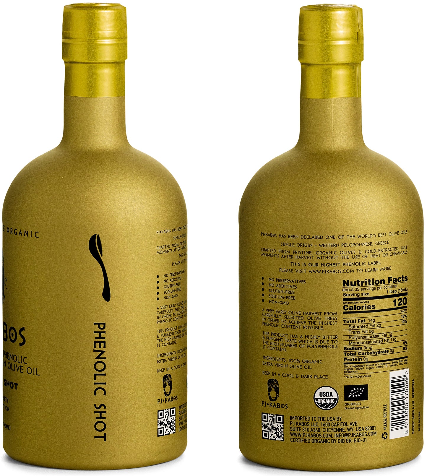 'Family Reserve Organic - Phenolic Shot' Extra Virgin Olive Oil 500ml Bottle